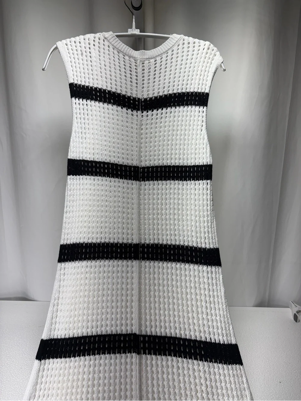Striped Black and White Crochet Cover - Home Accents 4457